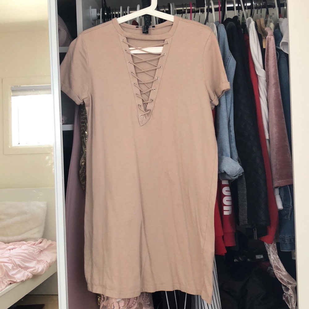 Nude T-shirt dress